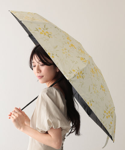 晴雨兼用 レトロ フラワー 遮光 折りたたみ傘
