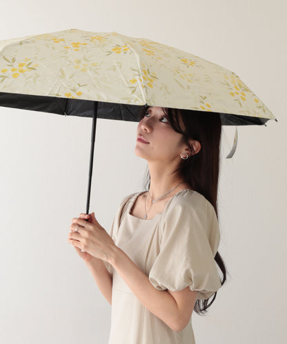 晴雨兼用 レトロ フラワー 遮光 折りたたみ傘
