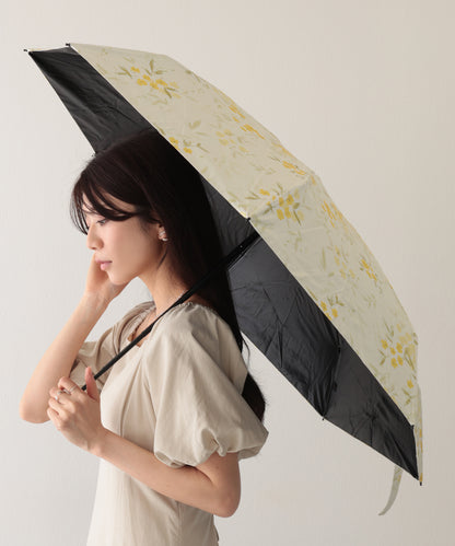 晴雨兼用 レトロ フラワー 遮光 折りたたみ傘