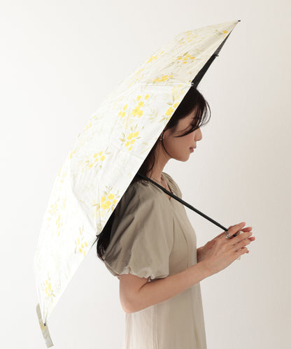 晴雨兼用 レトロ フラワー 遮光 折りたたみ傘