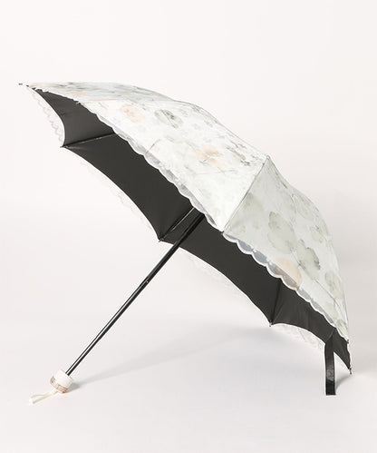 晴雨兼用 レース レイヤード 遮光 折りたたみ傘