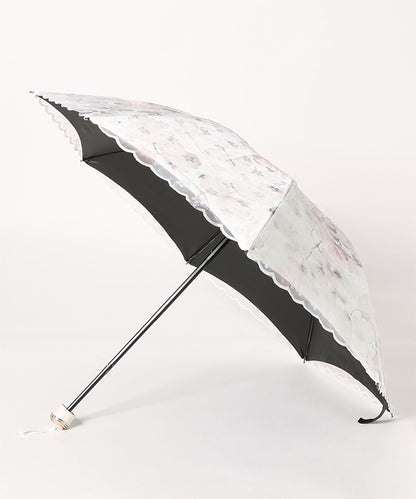 晴雨兼用 レース レイヤード 遮光 折りたたみ傘