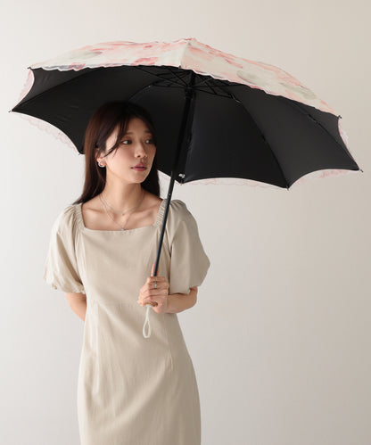 晴雨兼用 レース レイヤード 遮光 折りたたみ傘