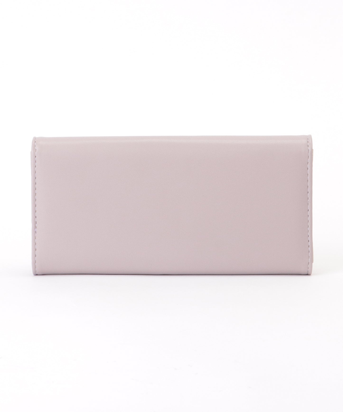 レザー調 リーフ モチーフ付き 三つ折り 長財布