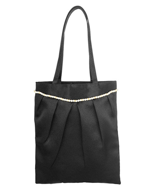 タック付きサテンパーティーバッグ