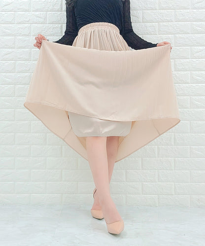 セミフレア 細プリーツ ロングスカート