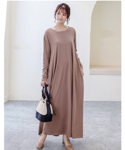 ゆったりロング長袖Ｔシャツワンピース