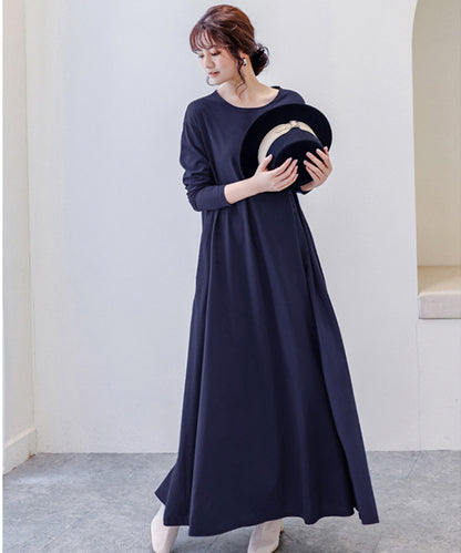 ゆったりロング長袖Ｔシャツワンピース