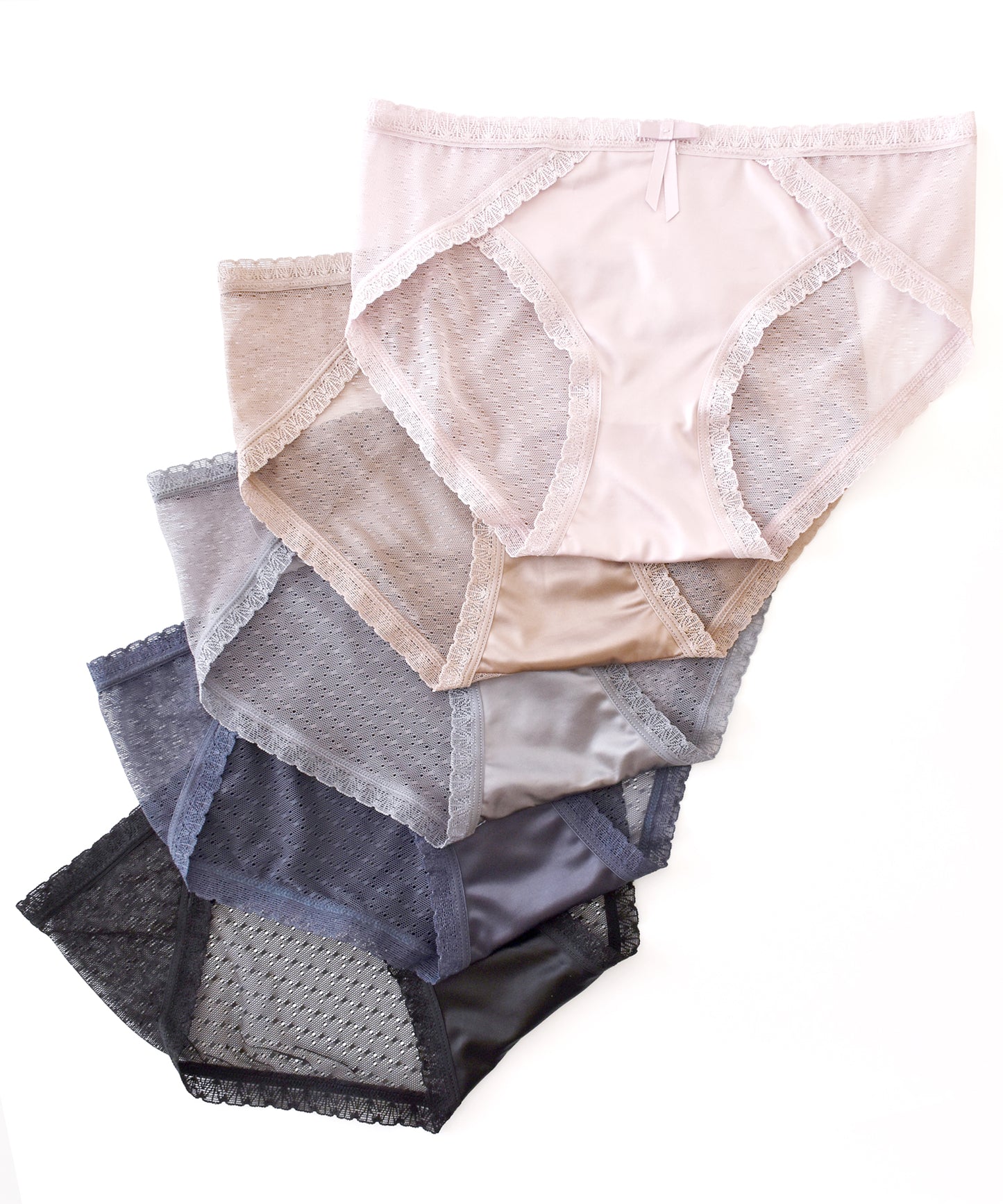 【5色組】セットでお得♪レディース サテンレースショーツ 5色5枚セット