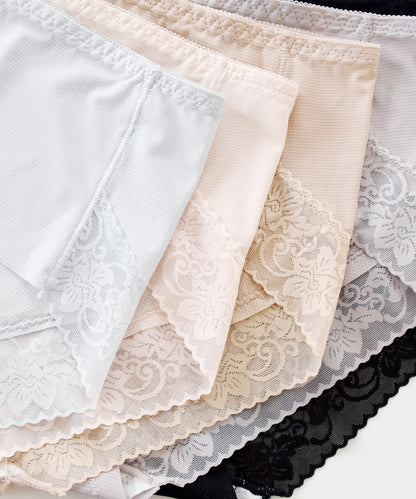 【5色組】セットでお得♪ショーツ 5色5枚セット さわやかなメッシュ生地のシルクタッチレースショーツ