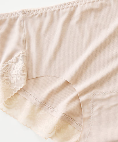 【5色組】セットでお得♪ショーツ 5色5枚セット さわやかなメッシュ生地のシルクタッチレースショーツ