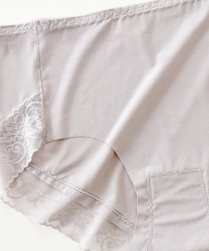 【5色組】セットでお得♪ショーツ 5色5枚セット さわやかなメッシュ生地のシルクタッチレースショーツ