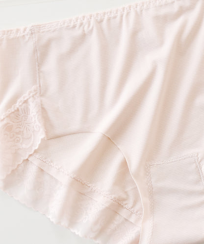 【5色組】セットでお得♪ショーツ 5色5枚セット さわやかなメッシュ生地のシルクタッチレースショーツ