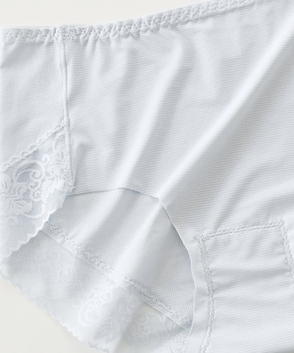 【5色組】セットでお得♪ショーツ 5色5枚セット さわやかなメッシュ生地のシルクタッチレースショーツ