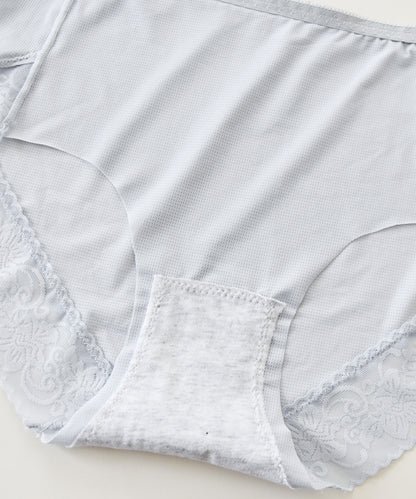 【5色組】セットでお得♪ショーツ 5色5枚セット さわやかなメッシュ生地のシルクタッチレースショーツ