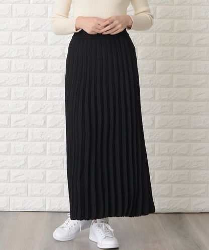 ニットプリーツロングスカート