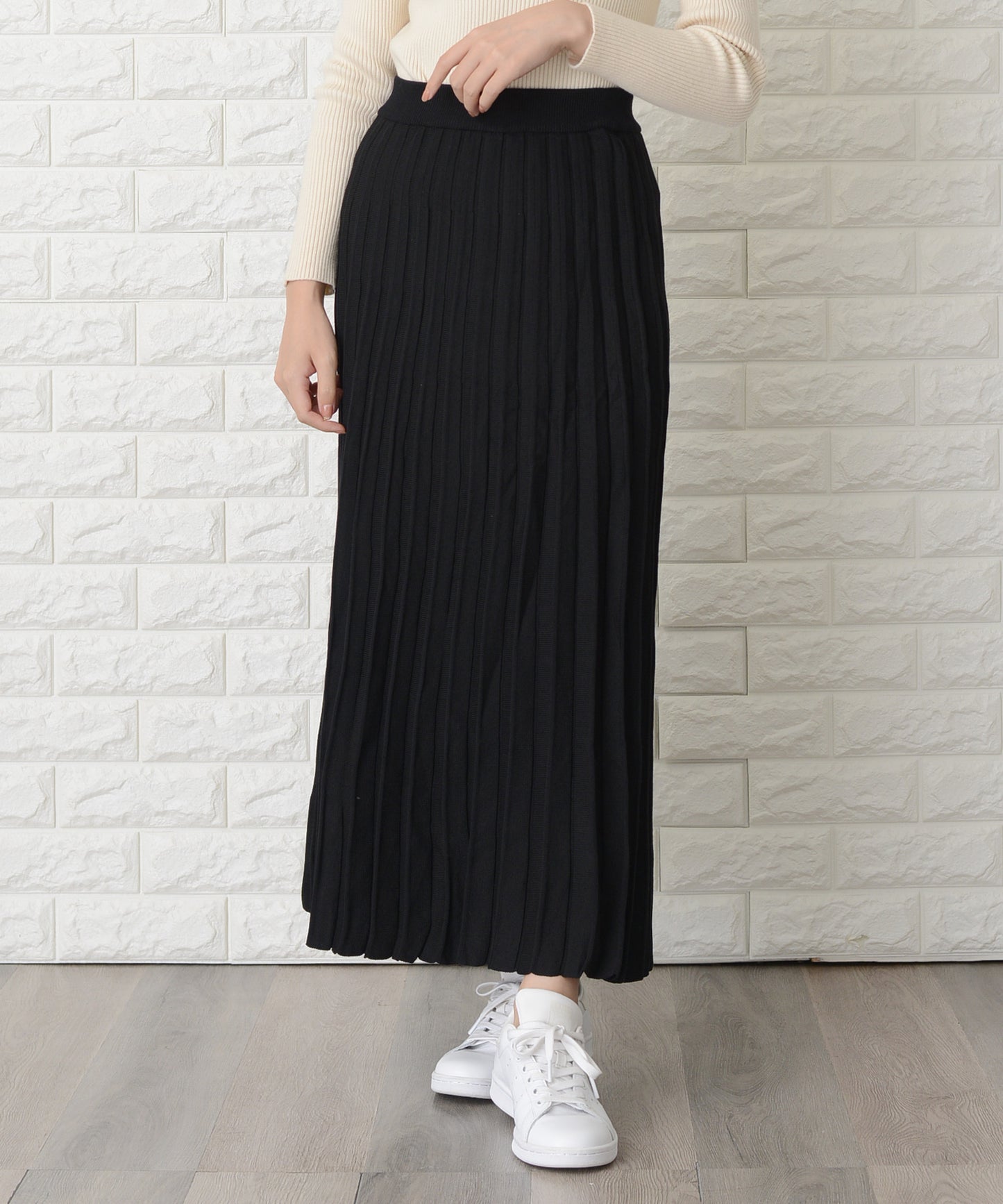 ニットプリーツロングスカート