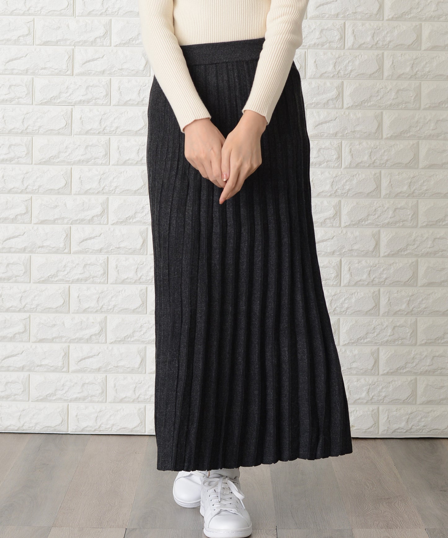 ニットプリーツロングスカート